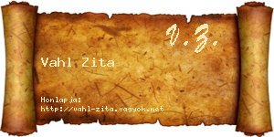 Vahl Zita névjegykártya