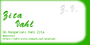 zita vahl business card